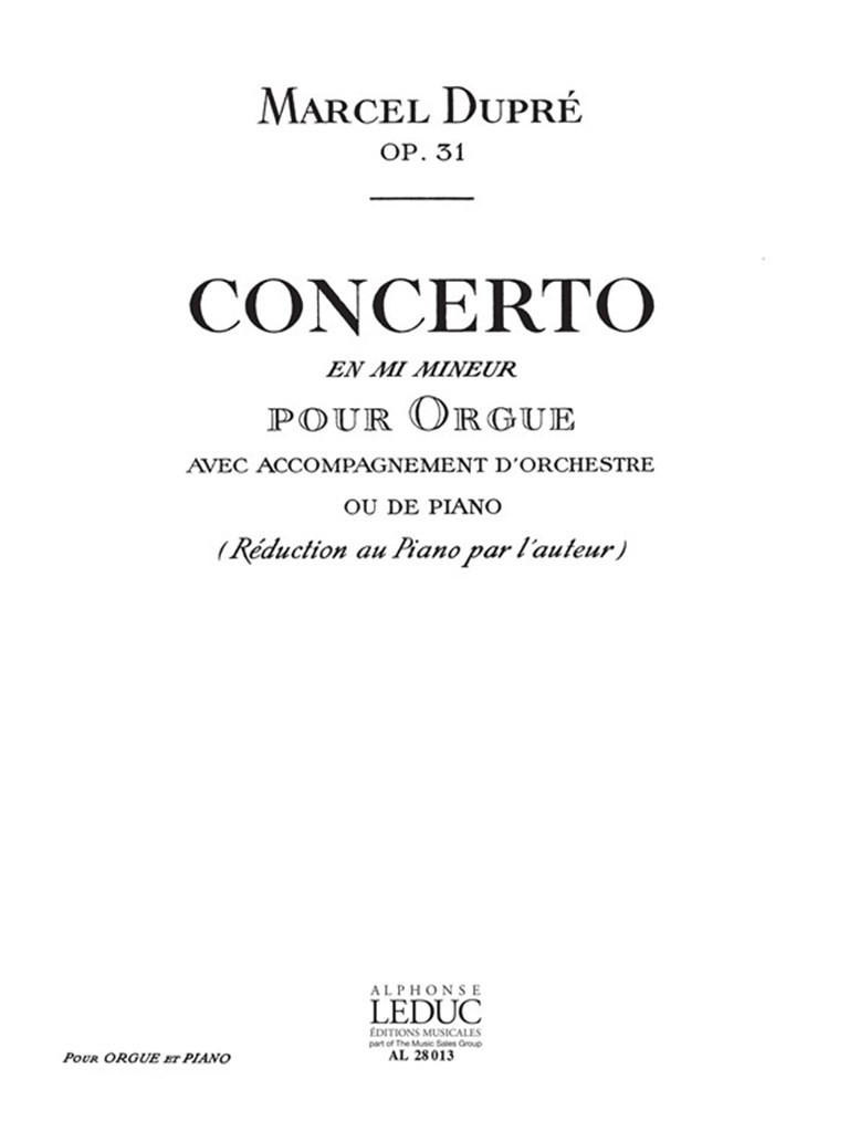 Dupré M Concerto in E minor...