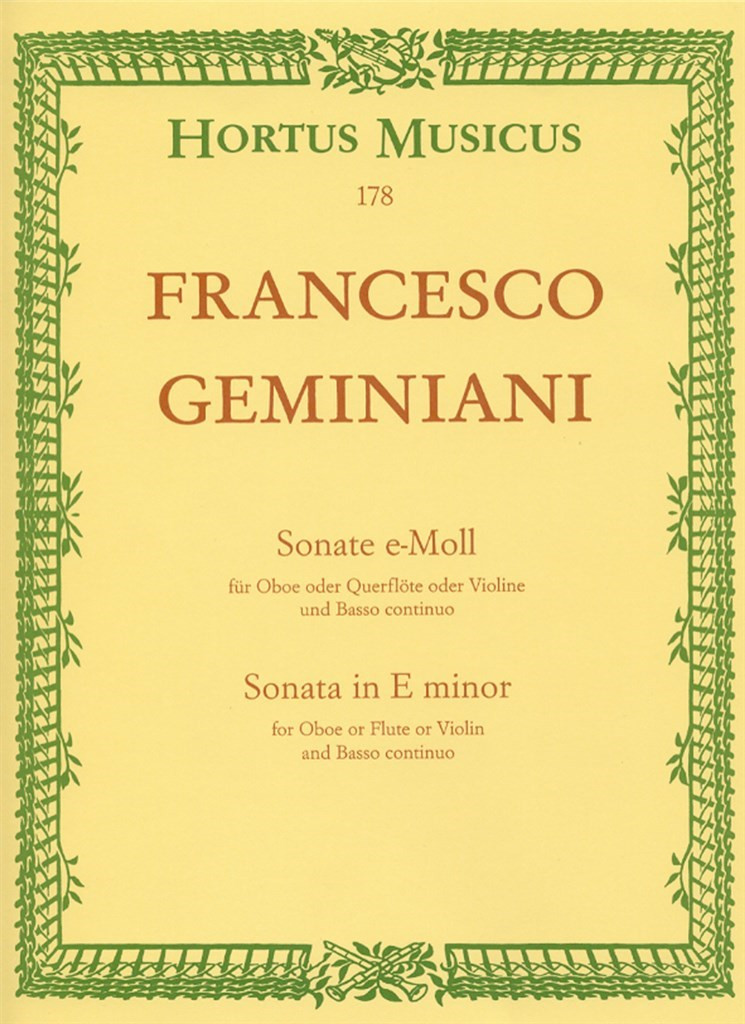 Geminiani F Sonate for Oboe...