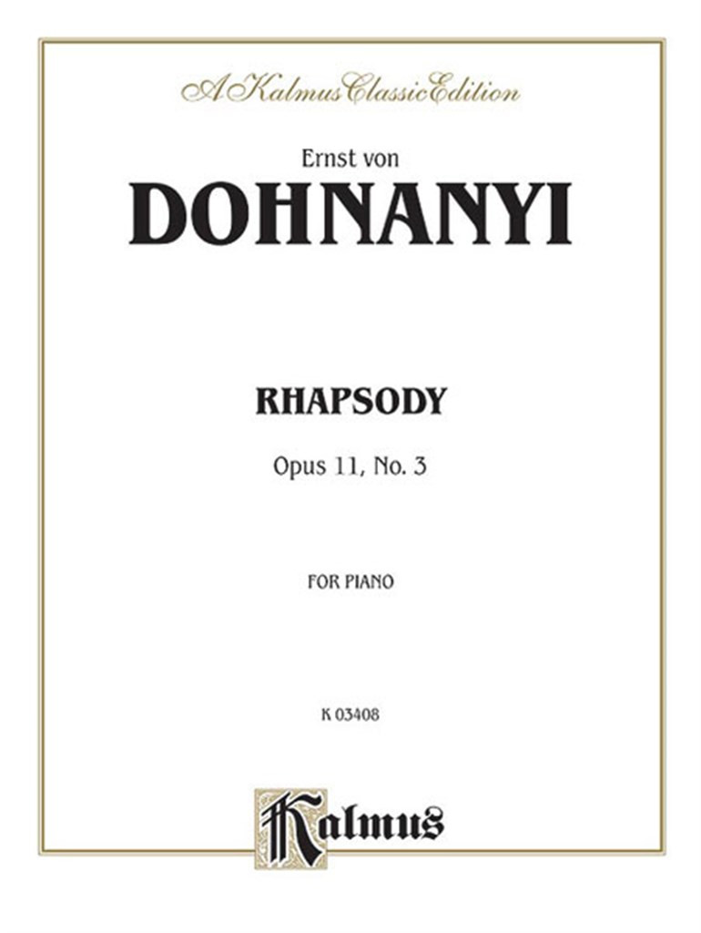 Dohnanyi Rhopsody Op 11 no 3